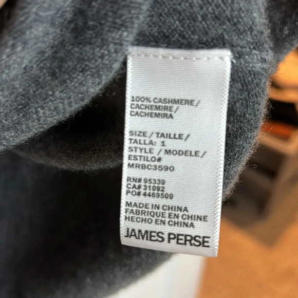 Perfect condition James Perse cashmere womens vneck sweater in charcoal size s - Picture 5 of 6